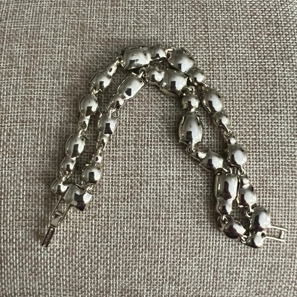 Givenchy Gold Tone Multi Color Crystal Double Row Bracelet 7.5 Inch Cottagecore